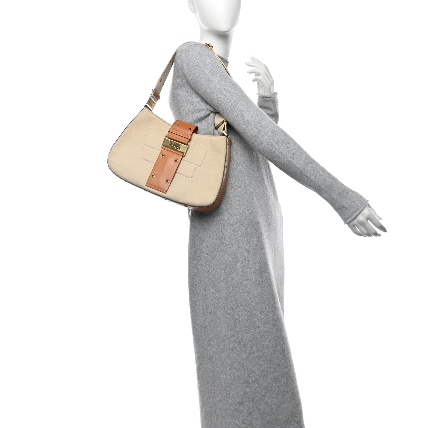 Christian Dior Canvas Street Chic Large Columbus Ave Beige 2 of 16