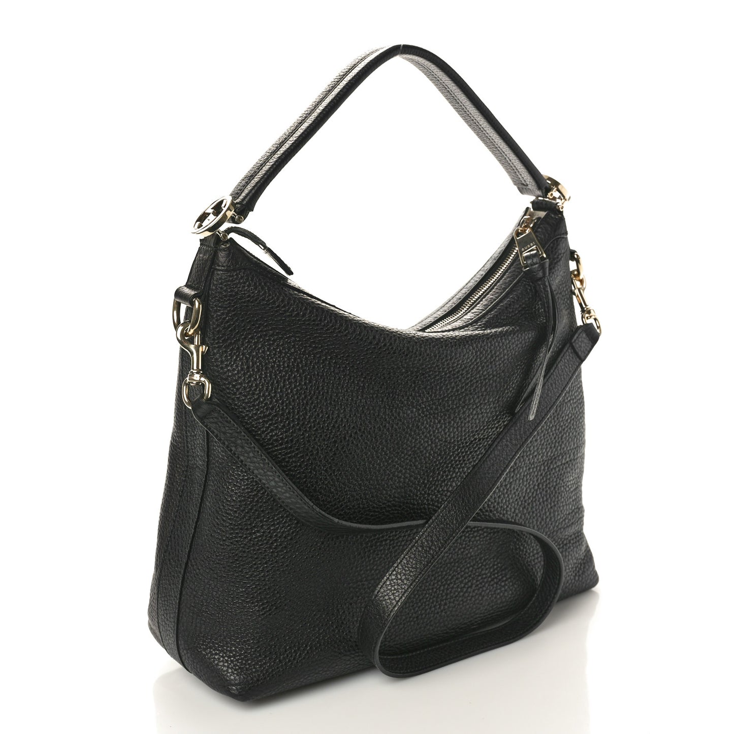 Pebbled Calfskin Small Miss GG Hobo Black