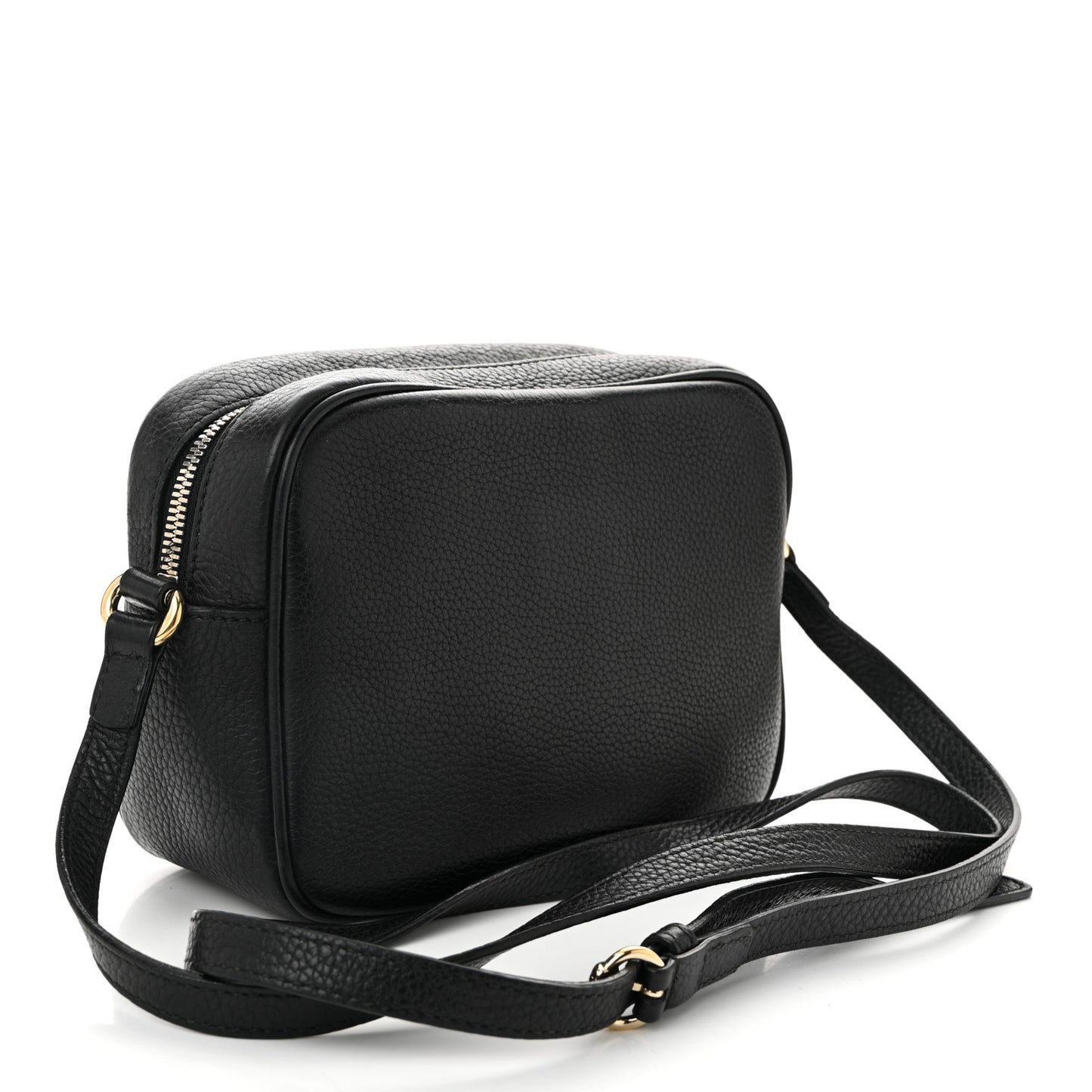Pebbled Calfskin Small Soho Disco Bag Black