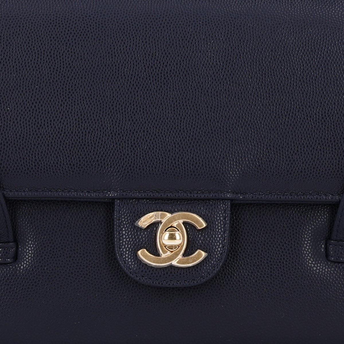 Shiny Caviar Preppy Coco Small Flap Navy