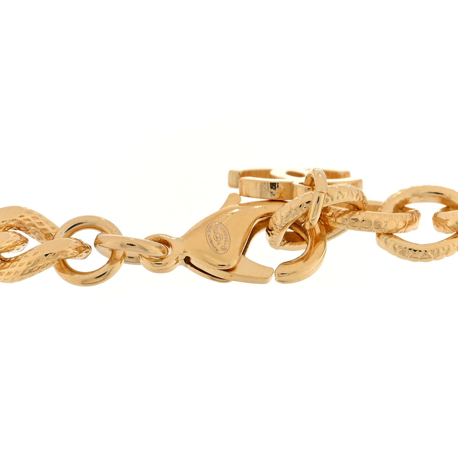 Chanel Crystal CC Chain Link Bracelet Gold 3 of 3