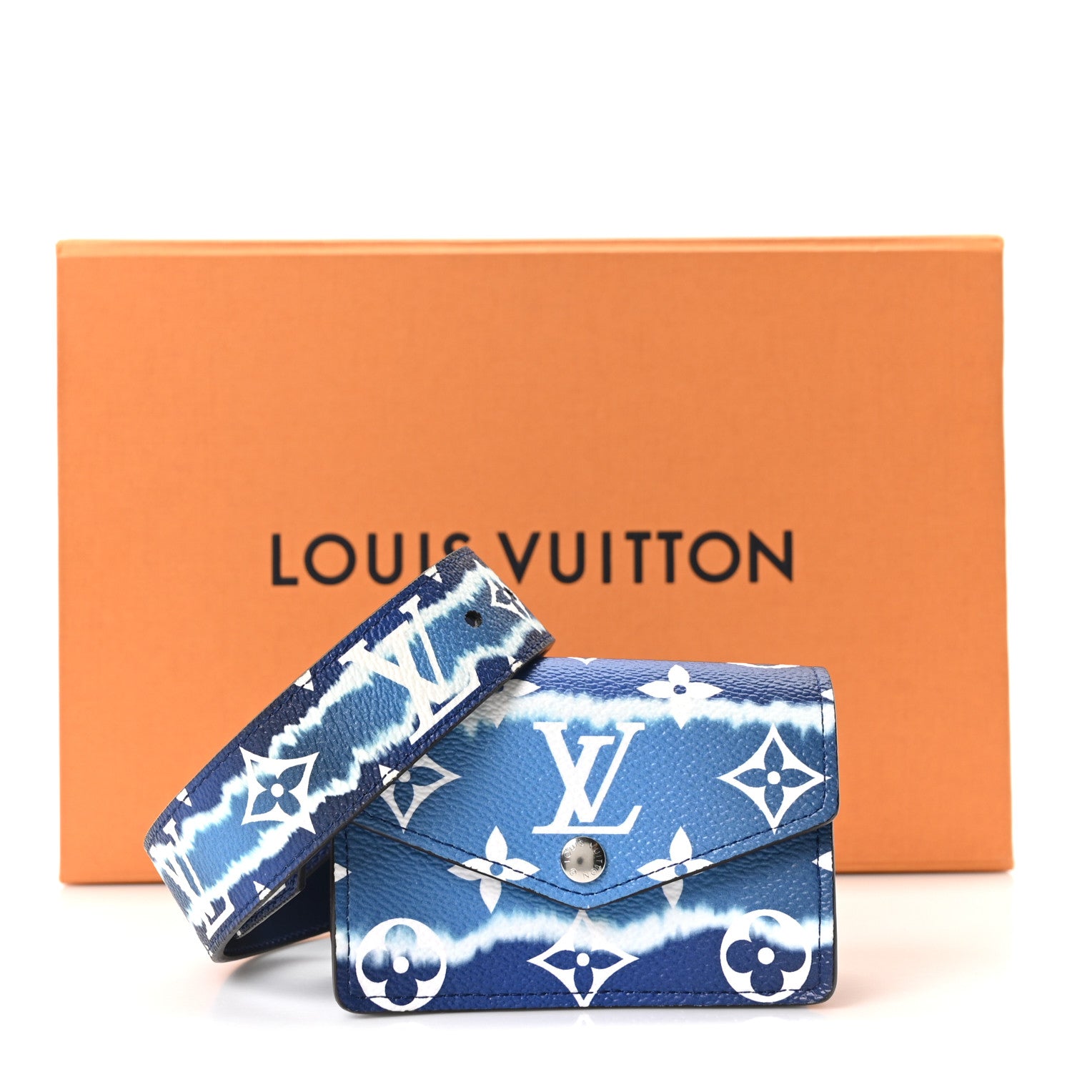 Louis Vuitton Monogram Escale 30mm Daily Multi Pocket Belt 80 32 Blue 6 of 6