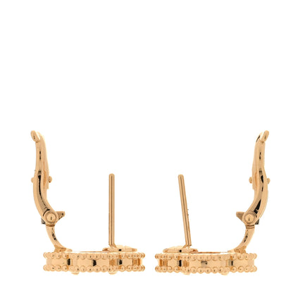Van Cleef & Arpels 18K Yellow Gold Mother of Pearl Vintage Alhambra Earrings 3 of 5