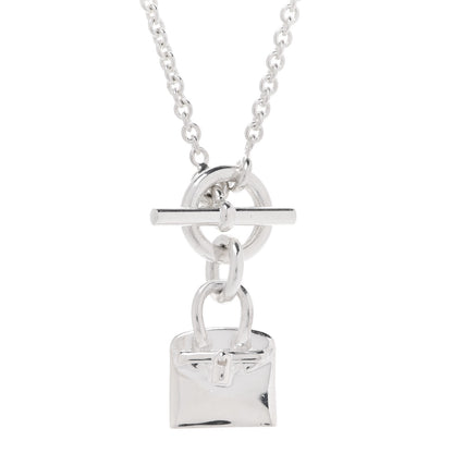 Hermes Sterling Silver Kelly Charm Pendant Necklace 4 of 5
