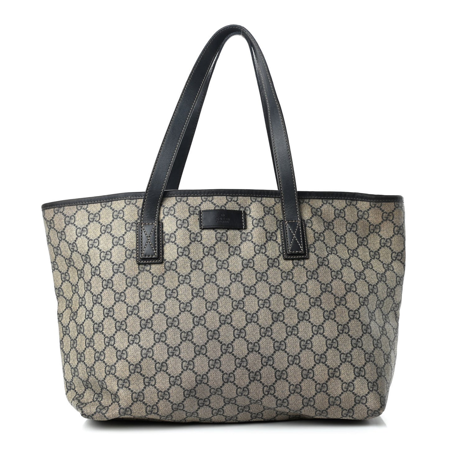 GG Supreme Monogram Medium Zippered Shopping Tote Navy