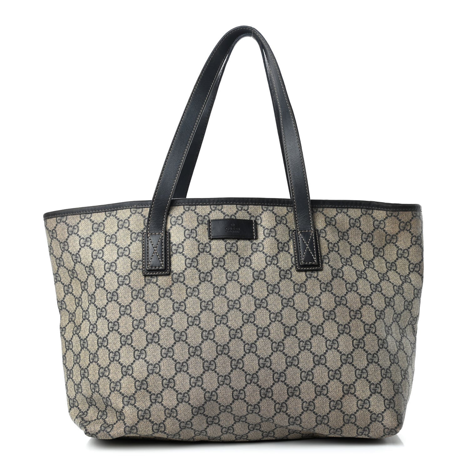 Gucci GG Supreme Monogram Medium Zippered Shopping Tote Navy 1 of 11