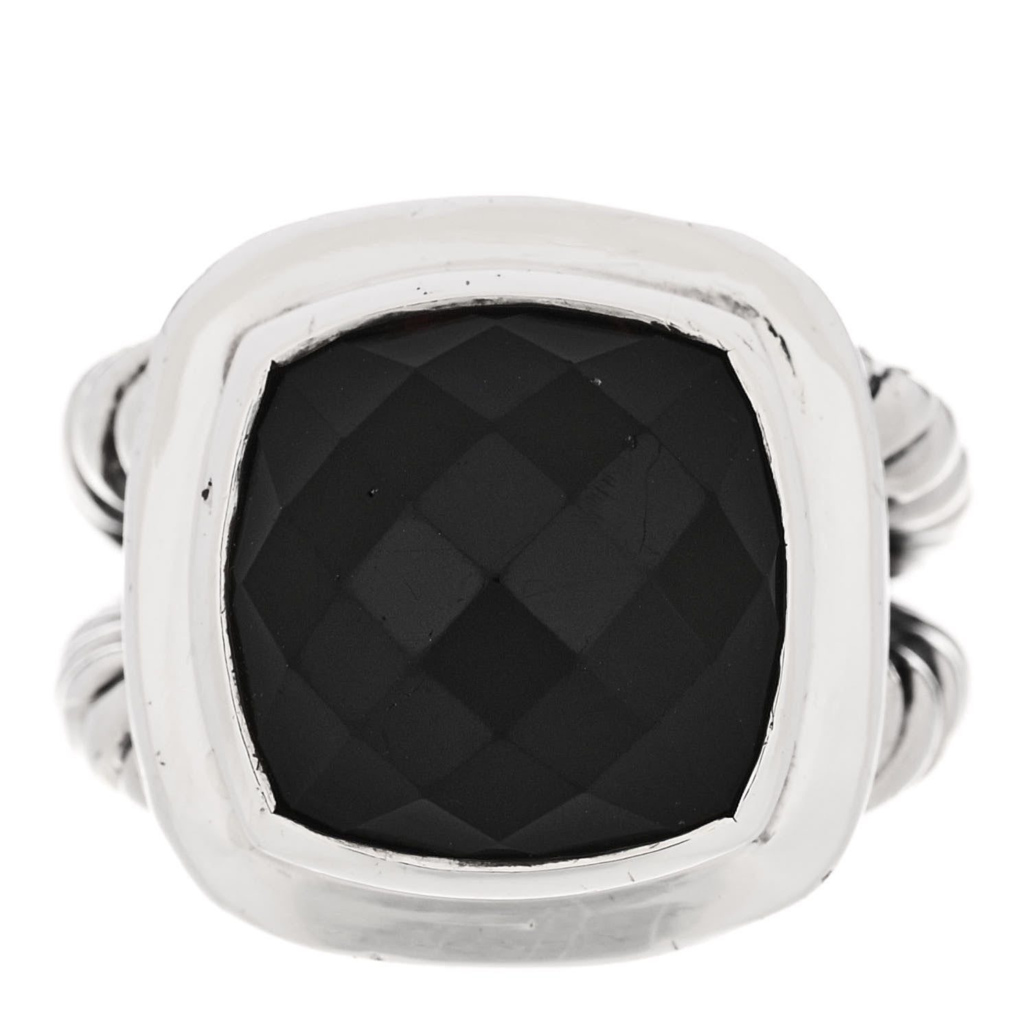 David Yurman Sterling Silver Black Onyx 14mm Albion Ring 54 6.75 1 of 5