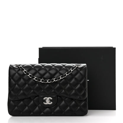 Chanel Lambskin Quilted Jumbo Double Flap Black 11 of 11
