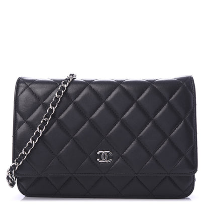 Chanel Lambskin Quilted Wallet On Chain WOC Black 1 of 11
