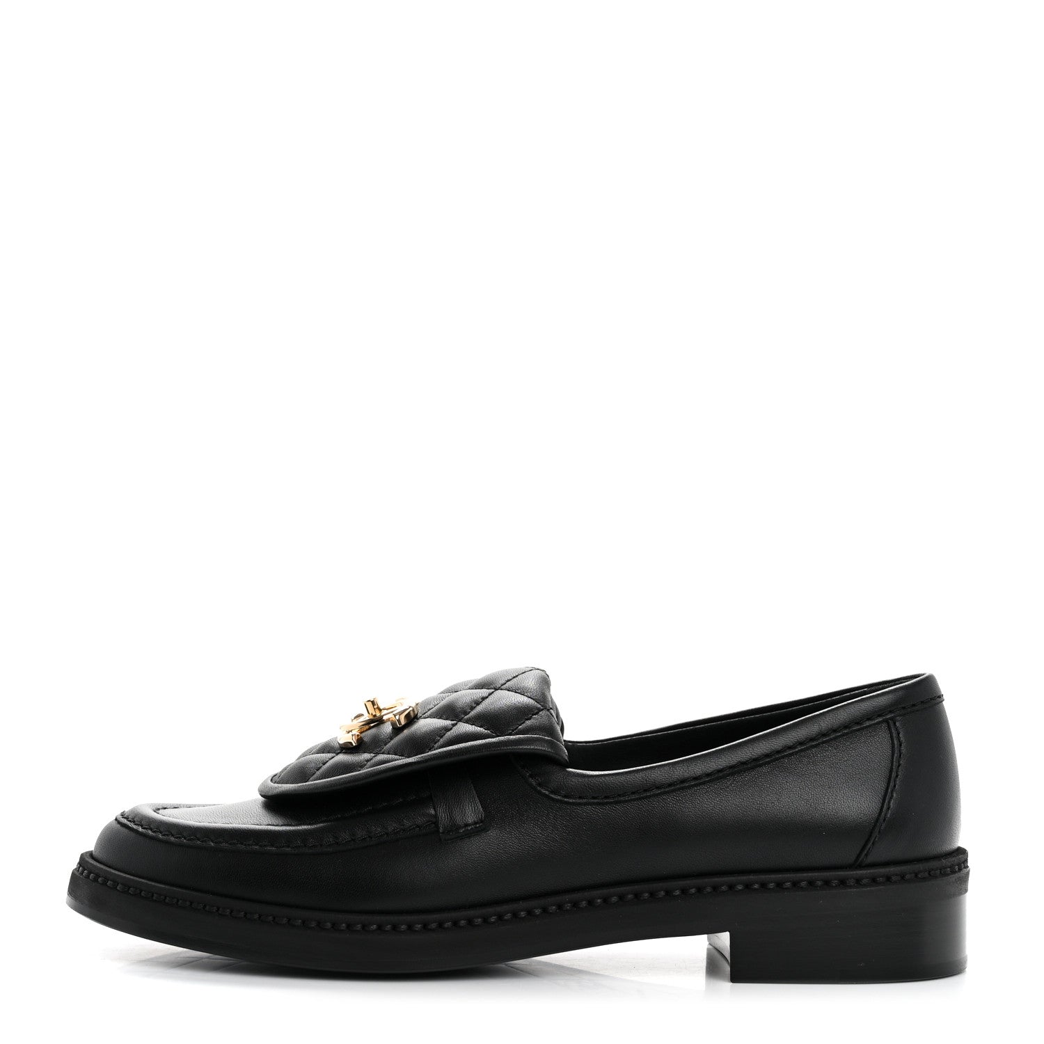 Chanel Lambskin Quilted CC Turnlock Loafers 38 Black 1 of 10
