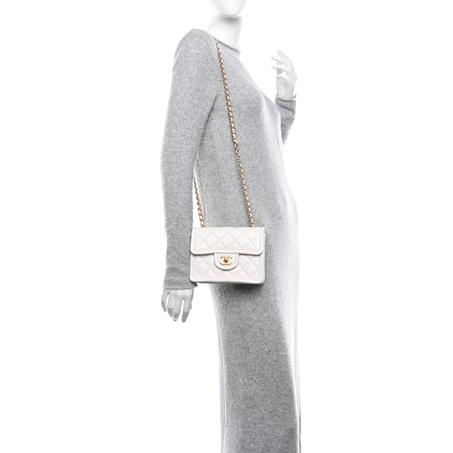 Chanel Caviar Quilted Mini Sweet Classic Flap White 2 of 12