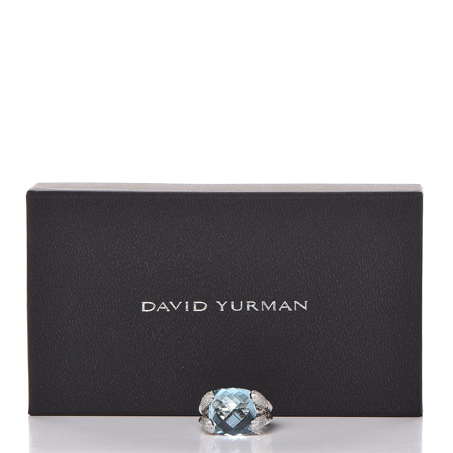 David Yurman Sterling Silver Diamond Blue Topaz Willow Ring 51 5.75 6 of 6