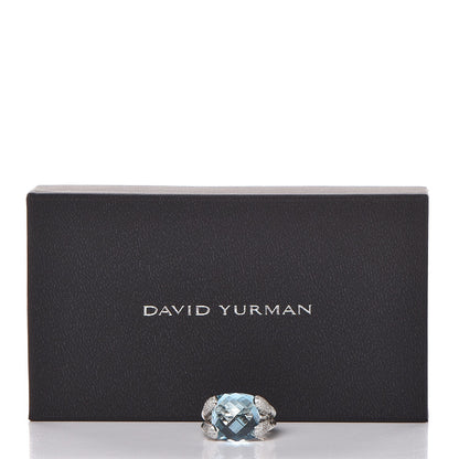 David Yurman Sterling Silver Diamond Blue Topaz Willow Ring 51 5.75 6 of 6