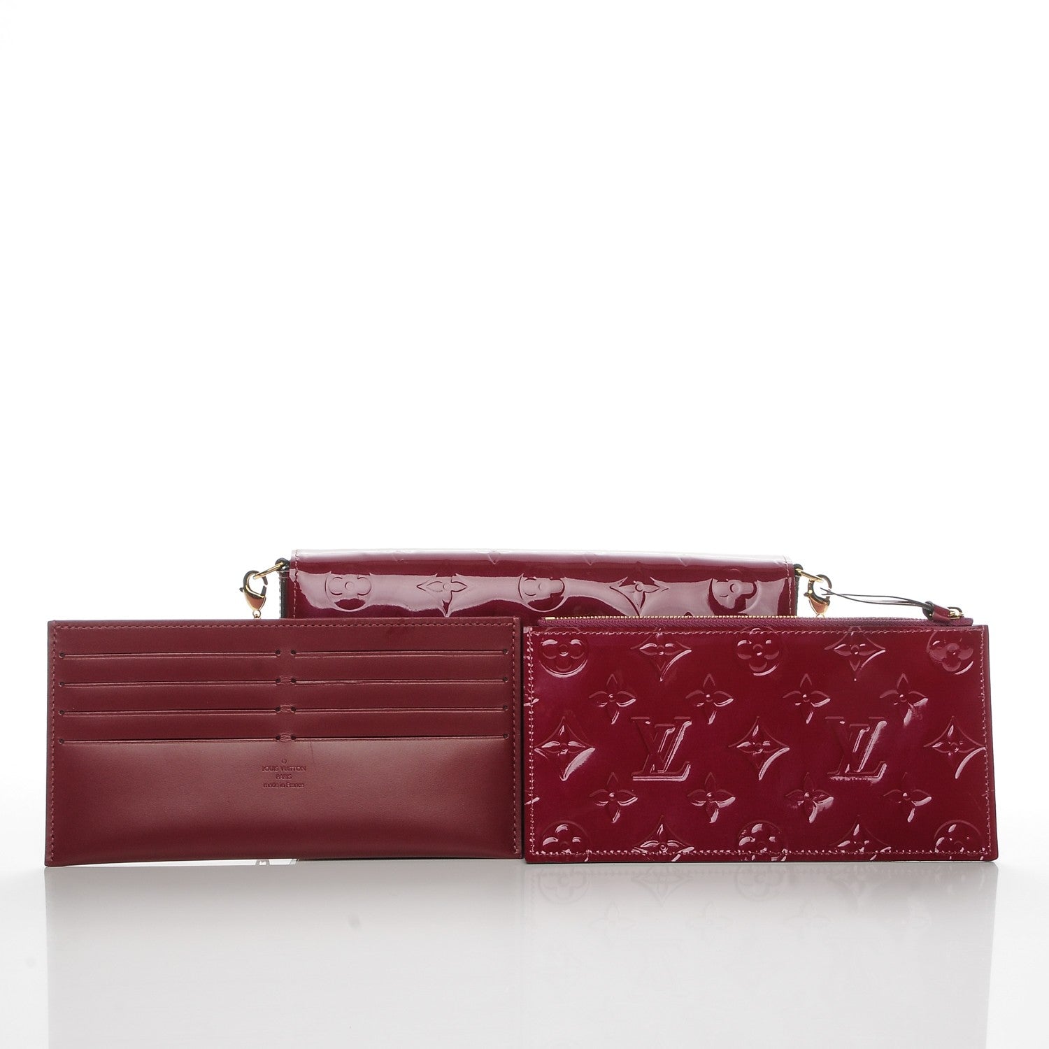 Louis Vuitton Vernis Felicie Chain Wallet Magenta 5 of 7