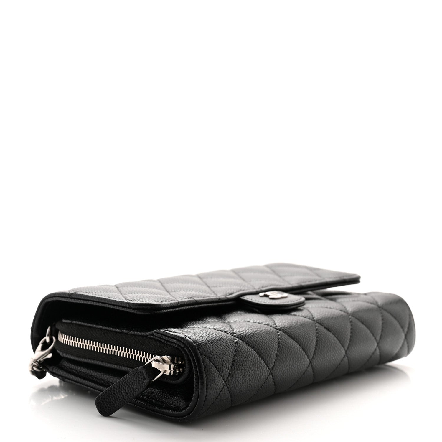 Chanel Caviar Quilted Phone Holder Wallet on Removable Chain Black 5 of 17