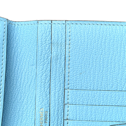 Hermes Chevre Mysore Bearn Compact Wallet Celeste 9 of 11