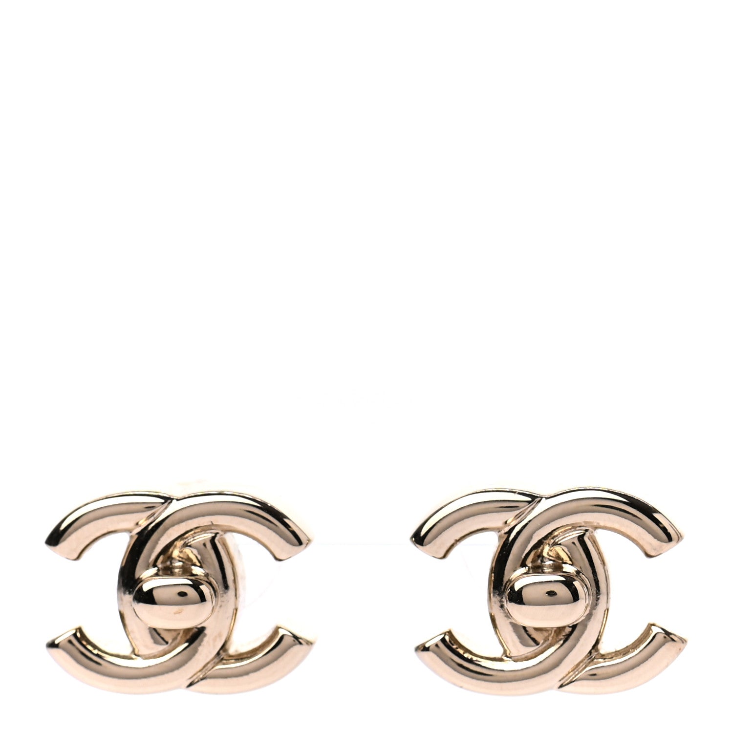 Chanel Metal CC Turnlock Earrings Gold 1 of 4