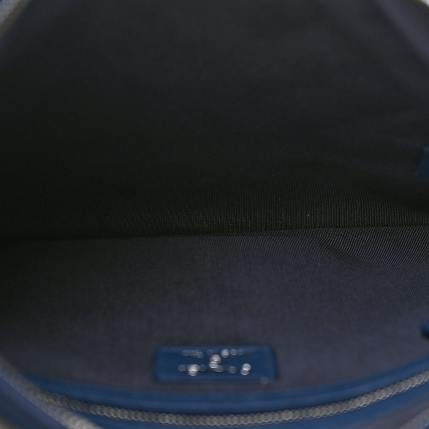 Patent Goatskin Quilted Medium Gabrielle Cosmetic Case Dark Blue