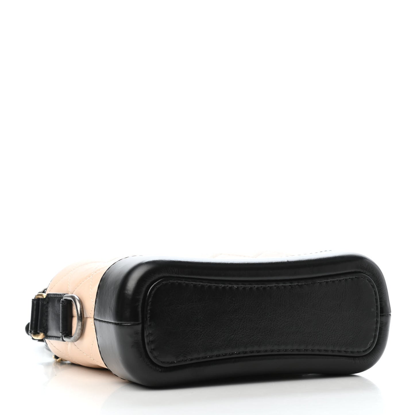 Aged Calfskin Quilted Small Gabrielle Hobo Beige Black