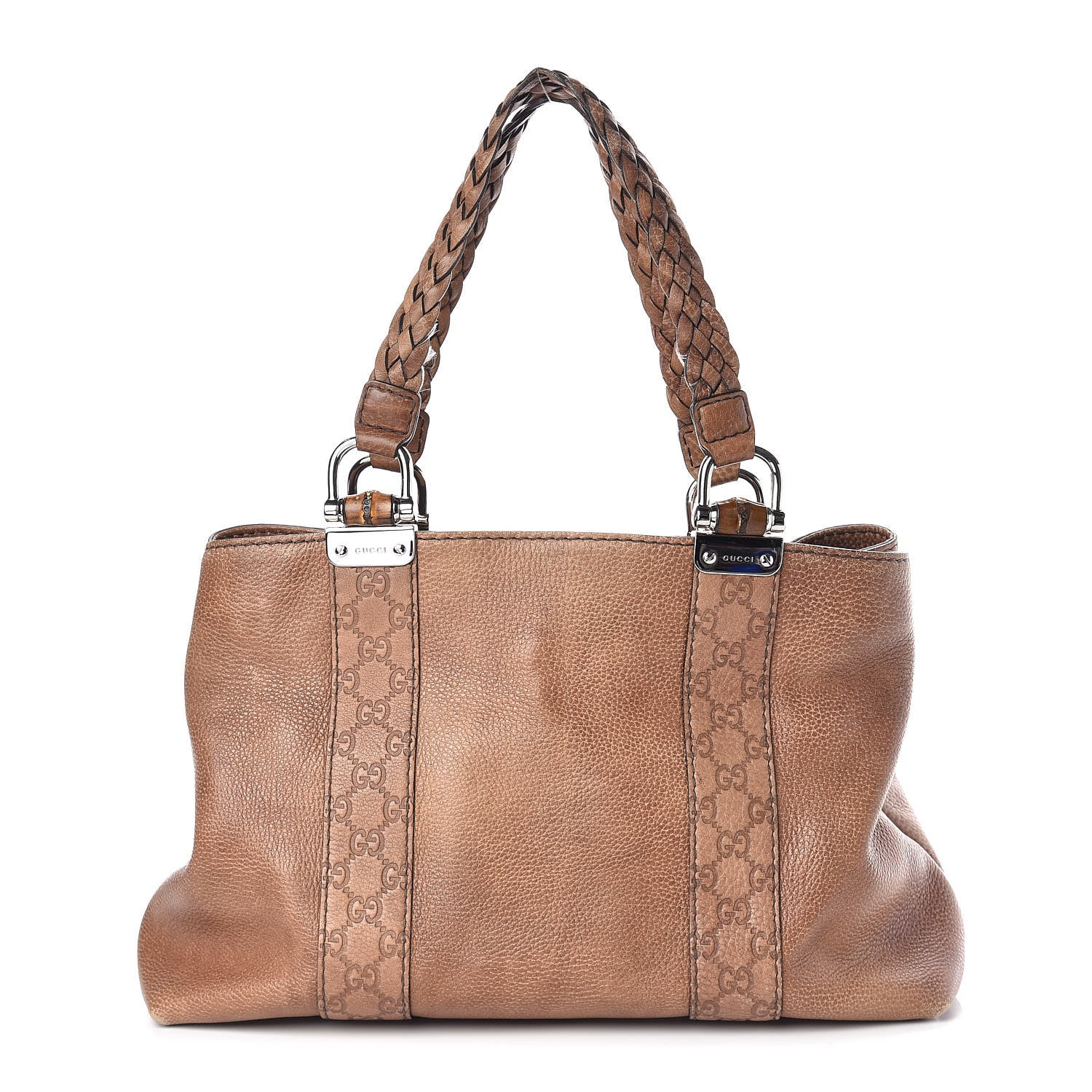 Gucci Calfskin Medium Bamboo Bar Tote Bag Brown 1 of 10