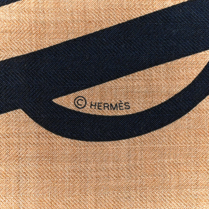 Hermes Cashmere Silk Bouclerie Moderne En Casaque Giant Triangle Scarf Caramel Caban 5 of 5