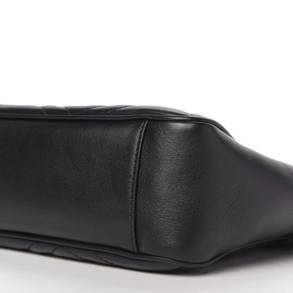 Gucci Calfskin Matelasse Medium GG Marmont Open Top Shoulder Bag Black 7 of 10