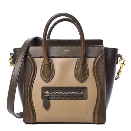 Celine Smooth Calfskin Nano Tri-Color Luggage Khaki 1 of 20