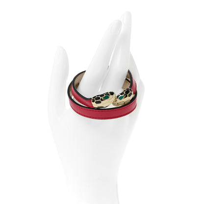 Bulgari Calfskin Serpenti Forever Double Coil Bracelet Pink 2 of 8
