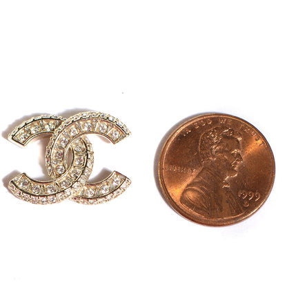 Chanel Crystal CC Earrings Gold 2 of 5