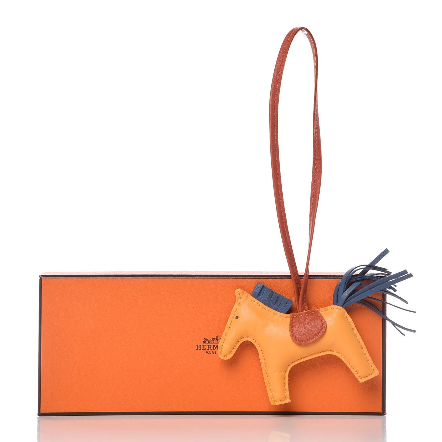 Milo Lambskin Grigri Rodeo Horse Bag Charm PM Jaune D'Or Bleu Agate Cornaline