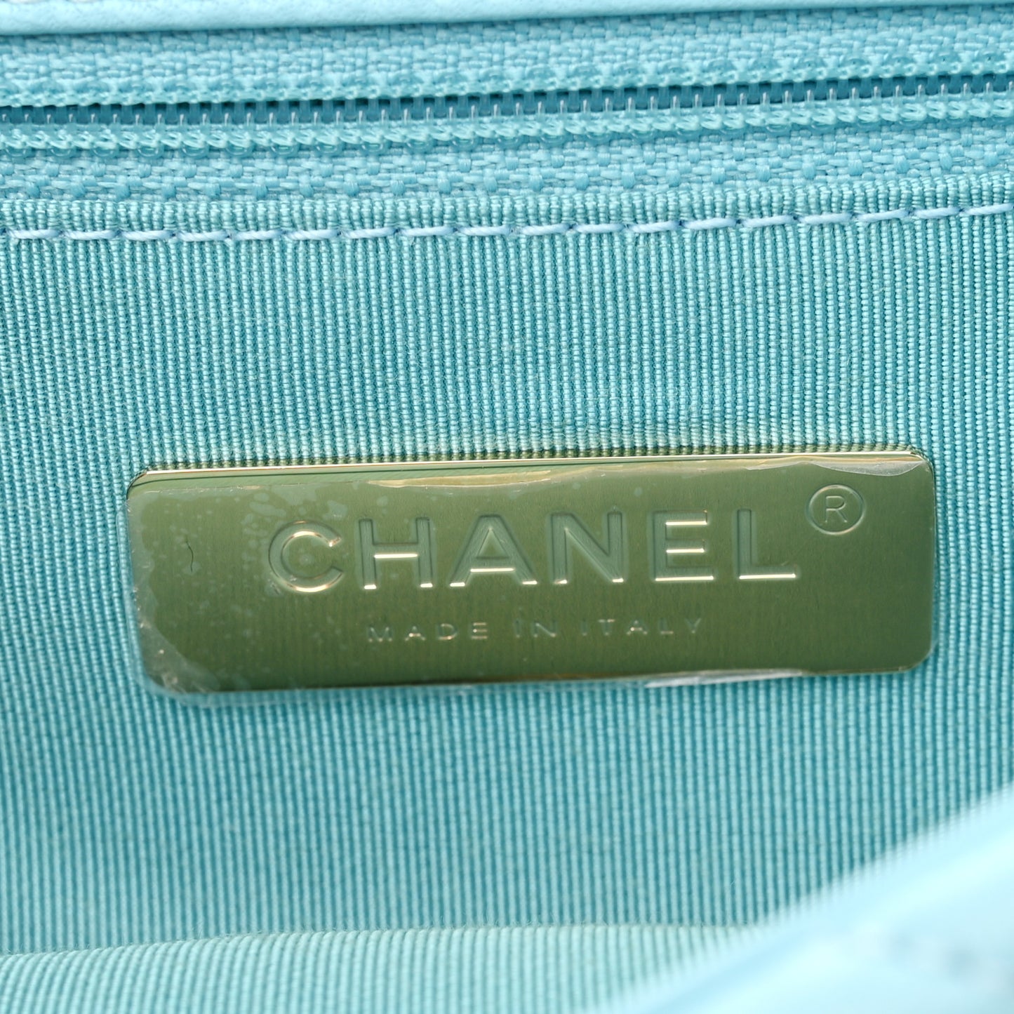 Shiny Lambskin Quilted Medium Chanel 19 Flap Light Blue