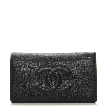Chanel Caviar Timeless CC Yen Wallet Black 1 of 8