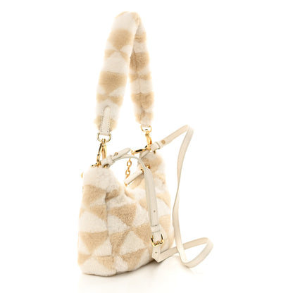 Prada Montone Shearling Nappa Mini Re-Edition Shoulder Bag Ecru Bianco 3 of 10