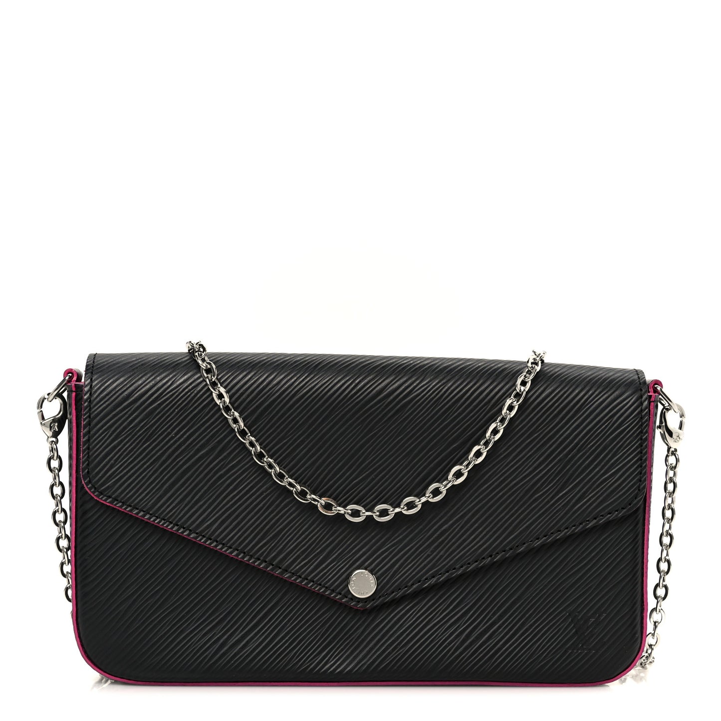 Epi Pochette Felicie Black Hot Pink