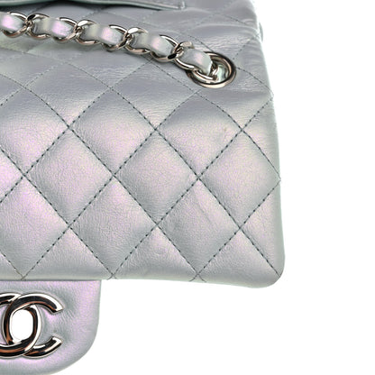 Chanel Iridescent Calfskin Quilted Mini Rectangular Flap Light Blue 11 of 14