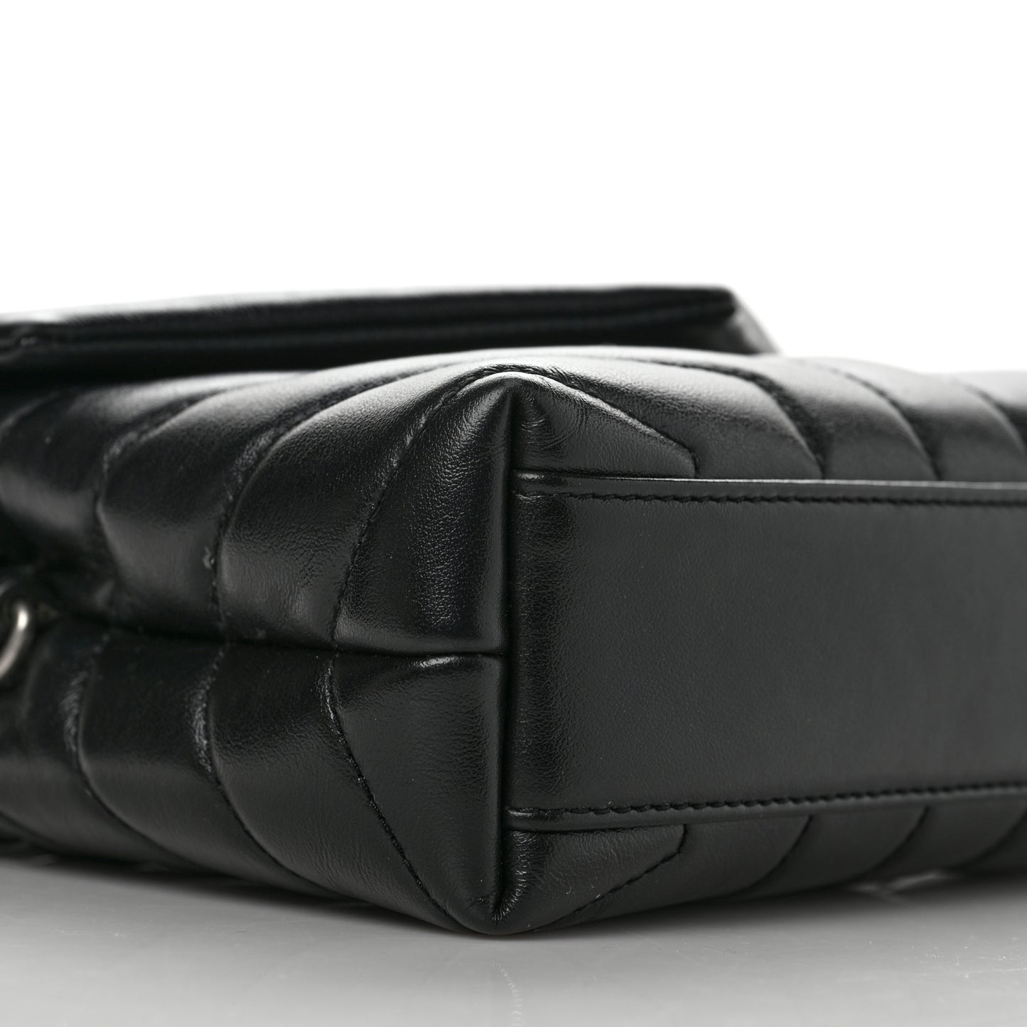 Calfskin Y Quilted Monogram Toy Loulou Crossbody Bag Black