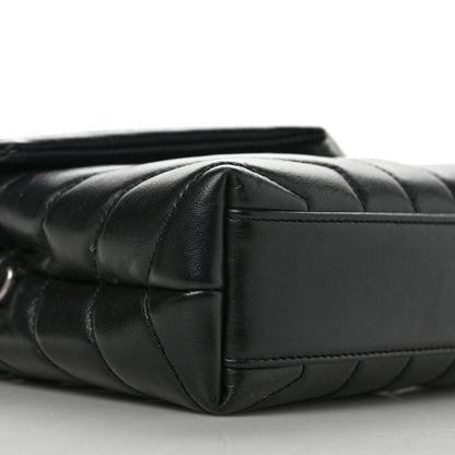 Saint Laurent Calfskin Y Quilted Monogram Toy Loulou Crossbody Bag Black 8 of 12