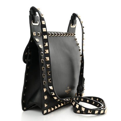 Valentino Garavani Calfskin Rockstud Crossbody Messenger Bag Black 3 of 13