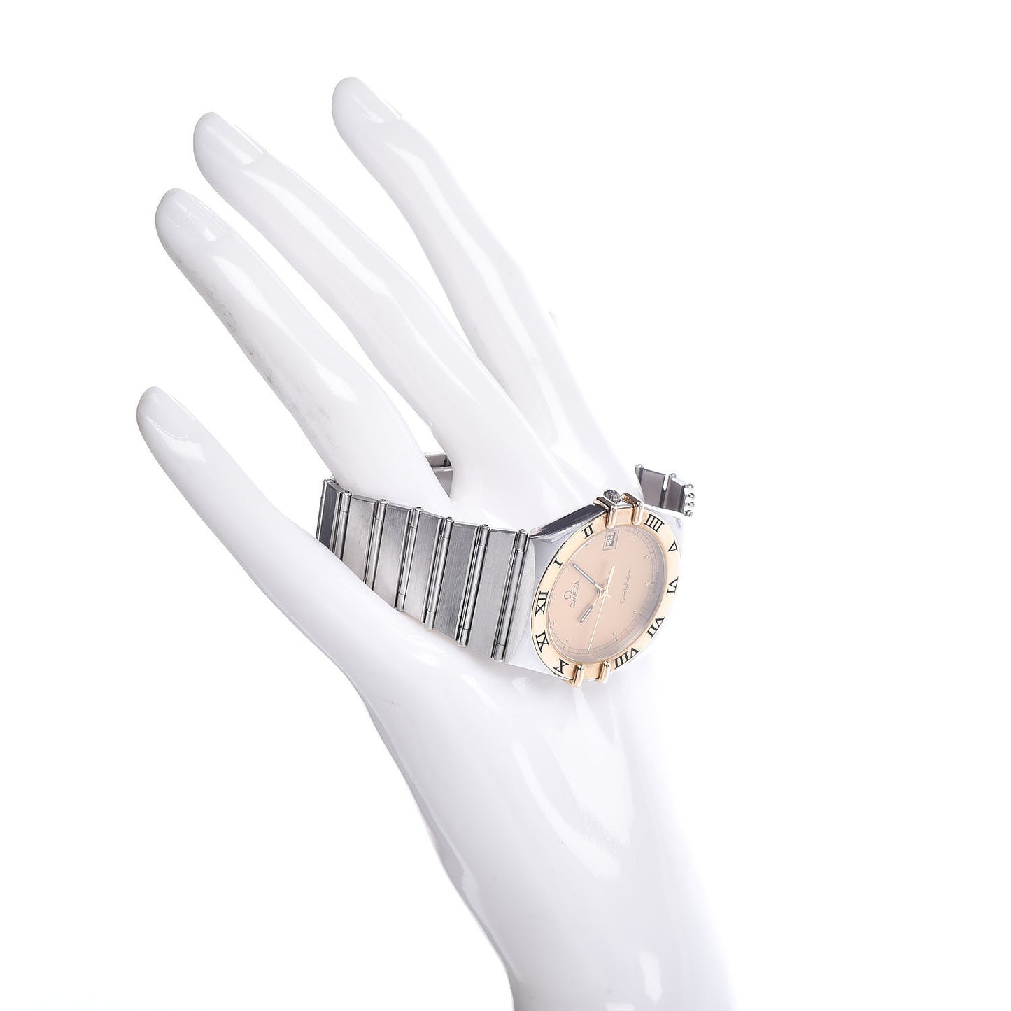 Stainless Steel 18K Yellow Gold 33mm Constellation Quartz Watch Champagne 396.1075