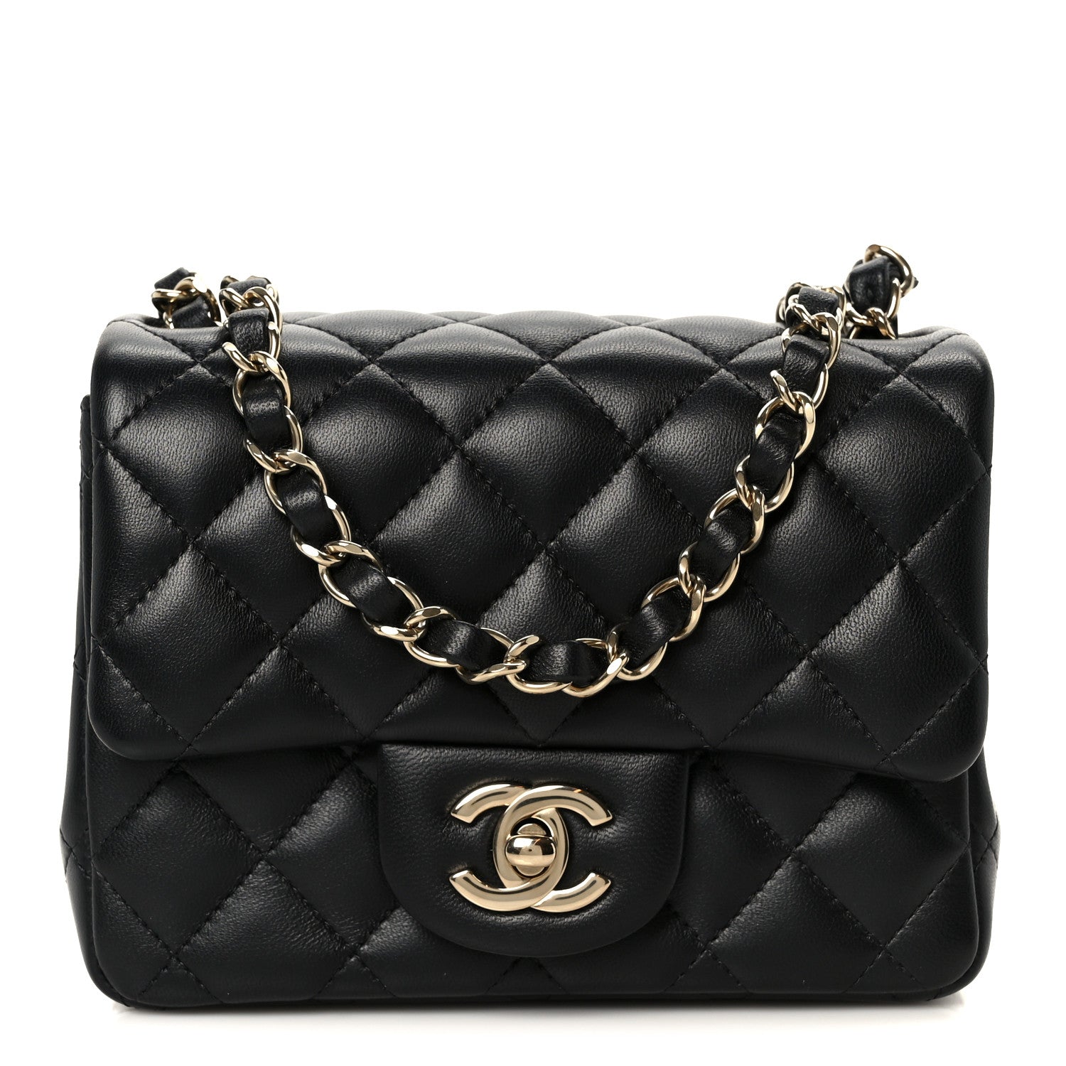 Chanel Lambskin Quilted Mini Square Flap Black 1 of 12