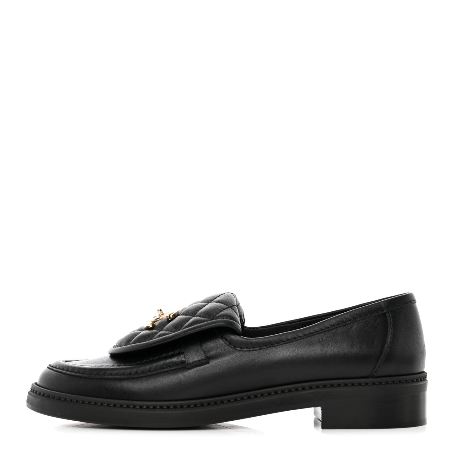 Lambskin Quilted CC Turnlock Loafers 38.5 Black