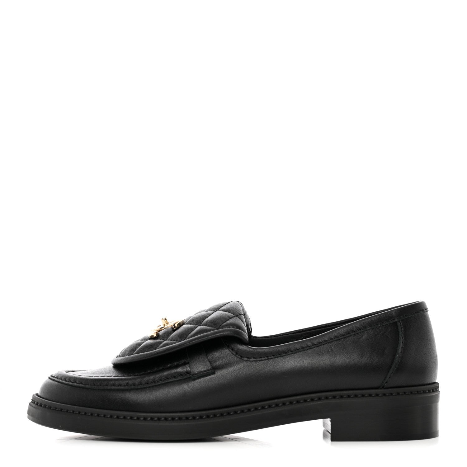 Chanel Lambskin Quilted CC Turnlock Loafers 38.5 Black 1 of 15