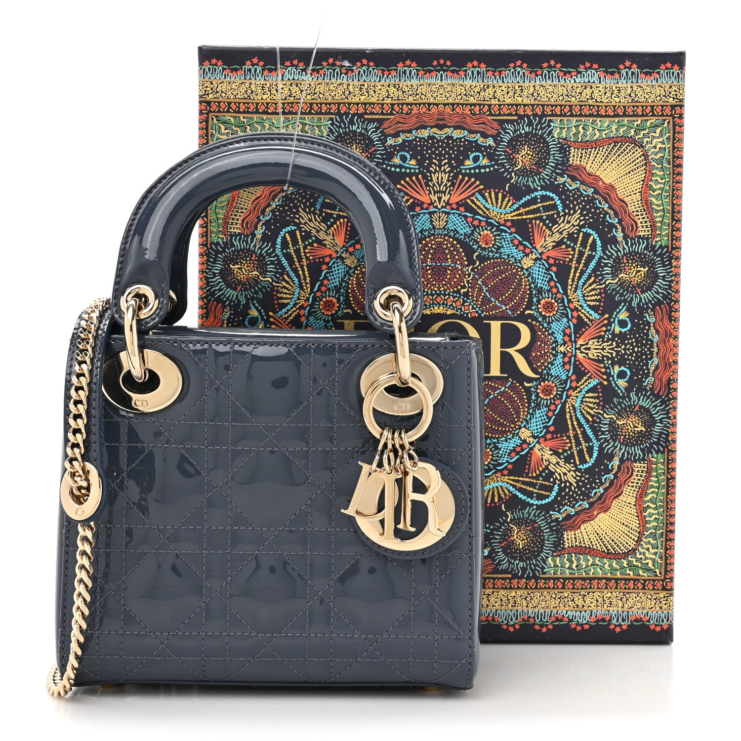 Christian Dior Patent Cannage Mini Lady Dior Pastel Night 11 of 11