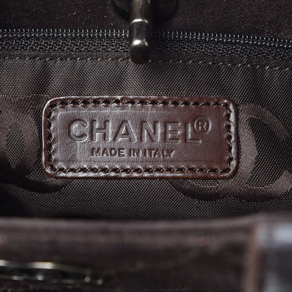 Chanel Suede Quilted Shopping Tote Brown 7 of 15