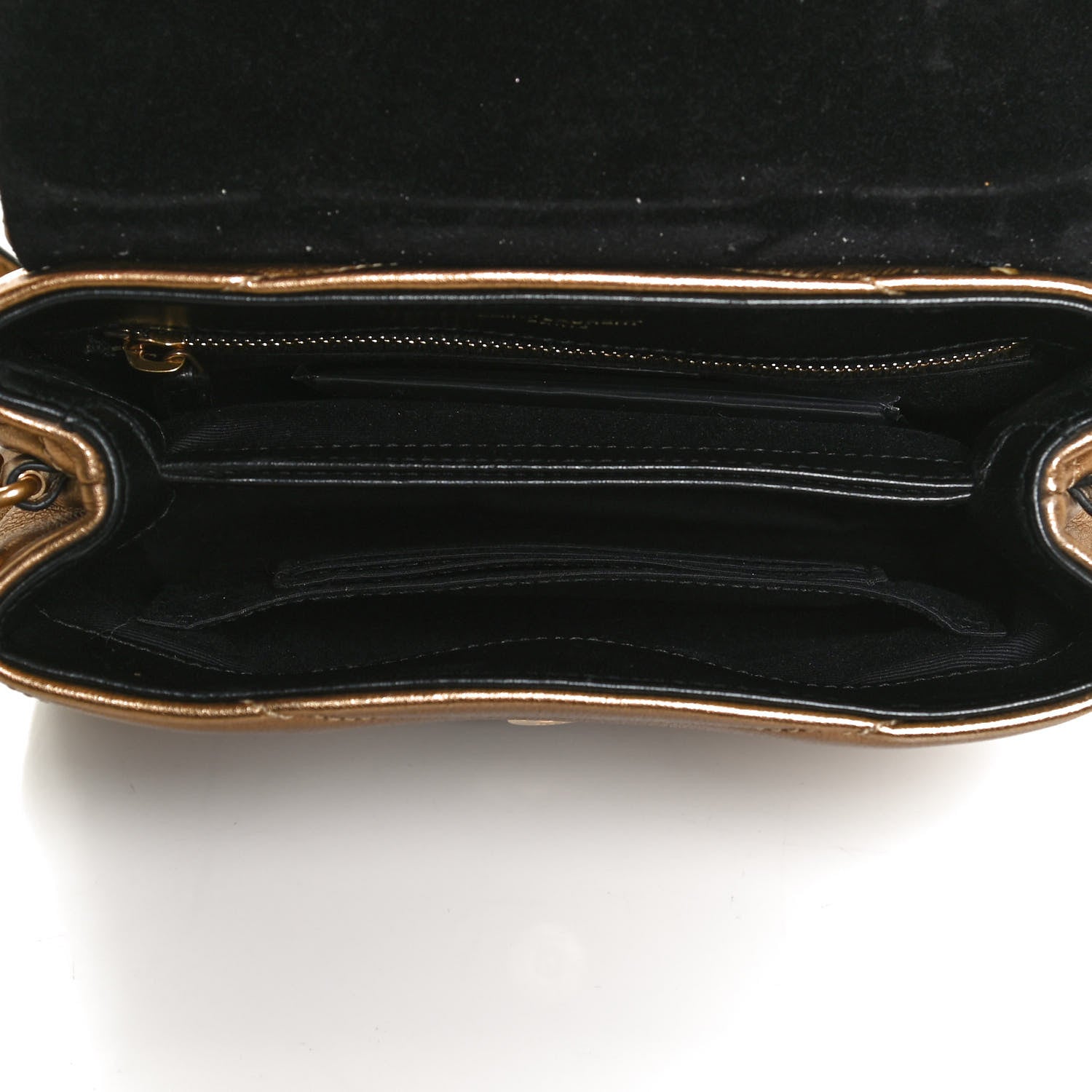 Saint Laurent Metallic Calfskin Y Quilted Monogram Toy Loulou Crossbody Bag Gold 5 of 11