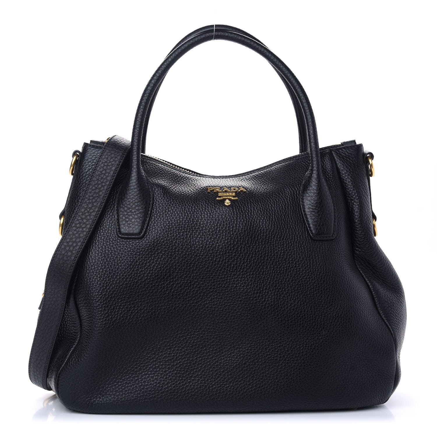 Prada Vitello Daino Tote Black 1 of 8