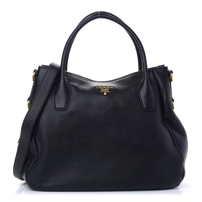 Prada Vitello Daino Tote Black 1 of 8