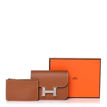 Hermes Evercolor Constance Slim Wallet Gold 14 of 14