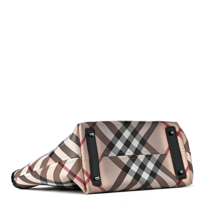 Burberry Patent Supernova Check Small Stanton Tote Black 4 of 4