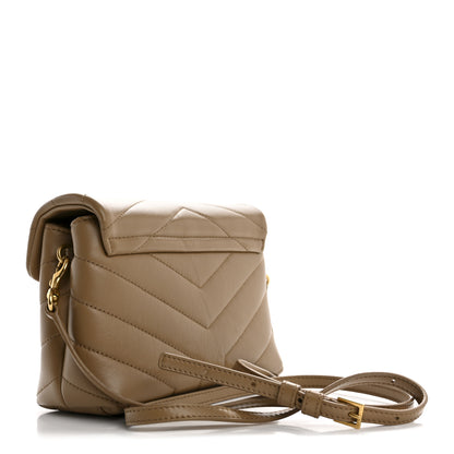 Saint Laurent Calfskin Y Quilted Monogram Toy Loulou Crossbody Bag Natural Tan 3 of 10